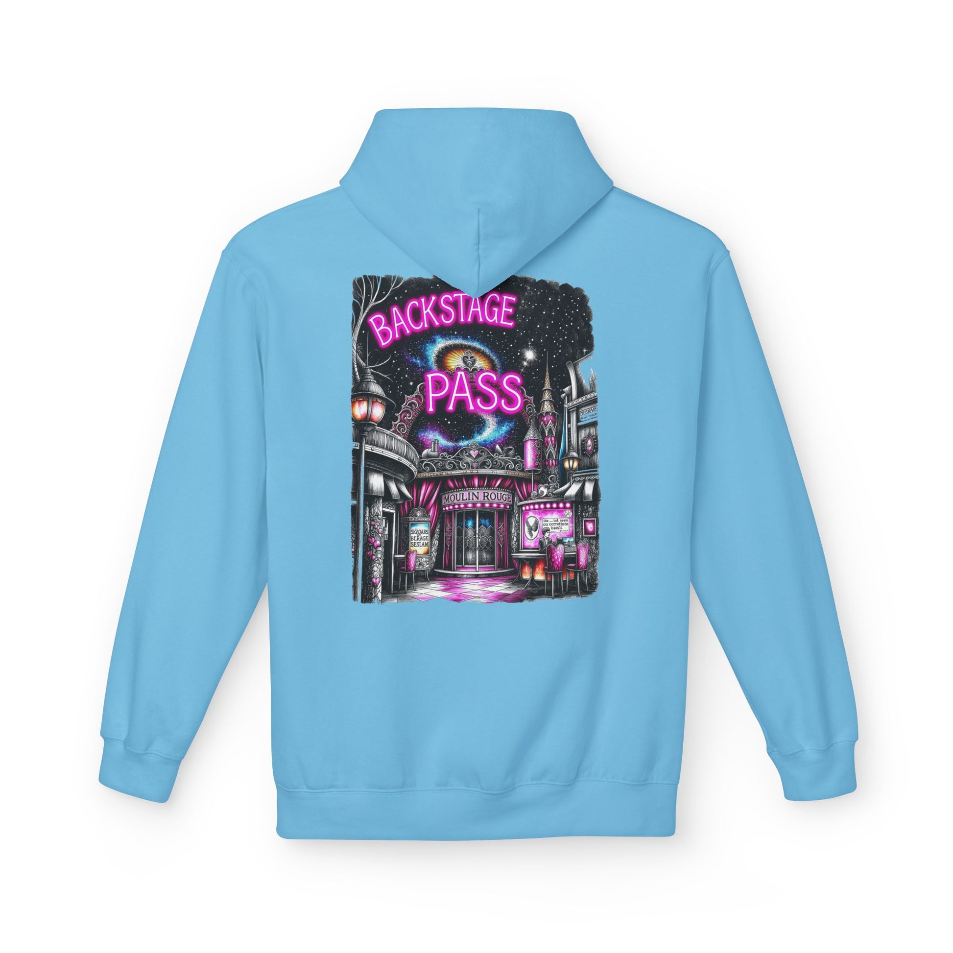 Backstage Pass Hoodie — Superstar Fairy - Neon Burlesque Theater Graphic Unisex Pullover - Marijuana Widow