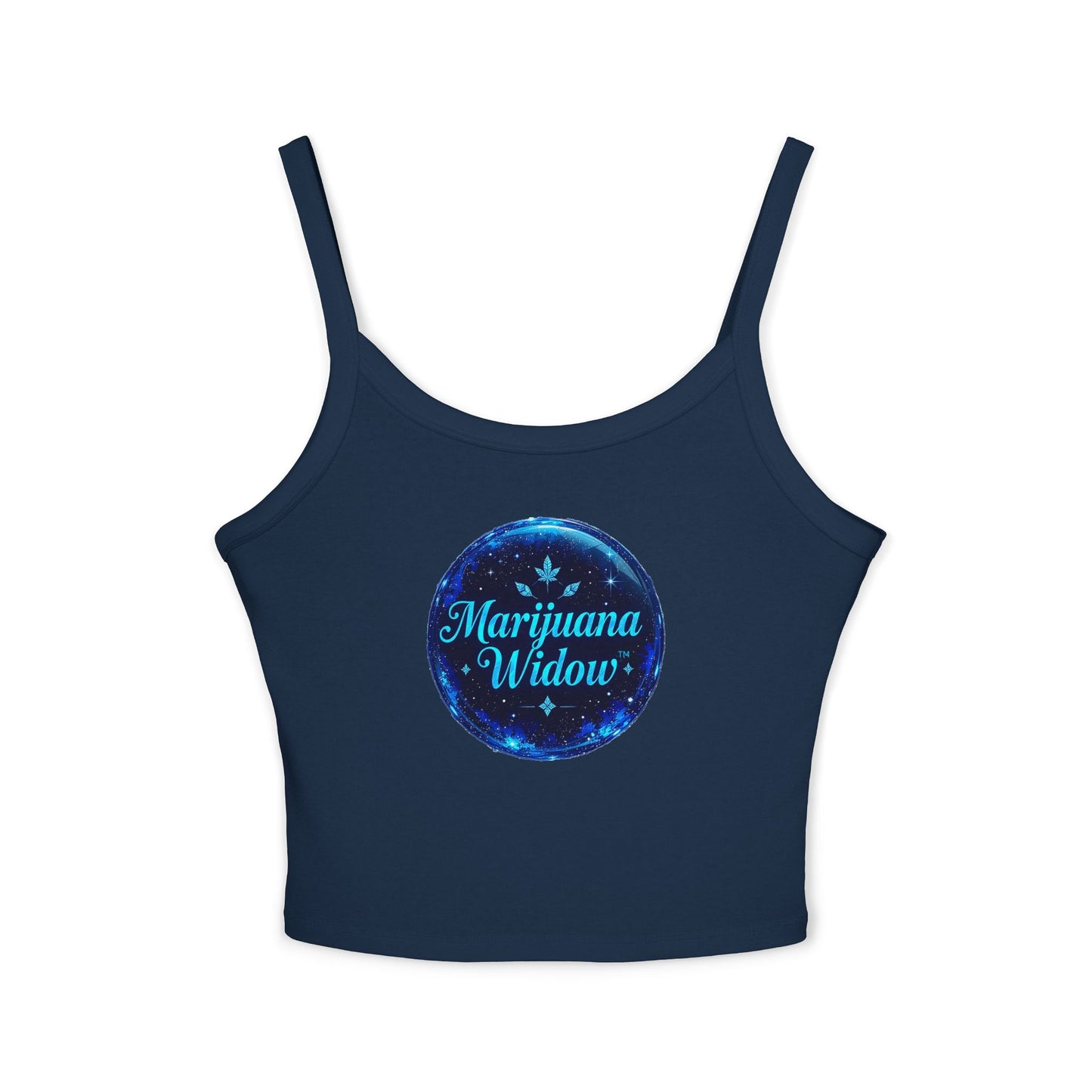 Marijuana Widow Blue Glass Tank Top — Women's Spaghetti Strap Crop