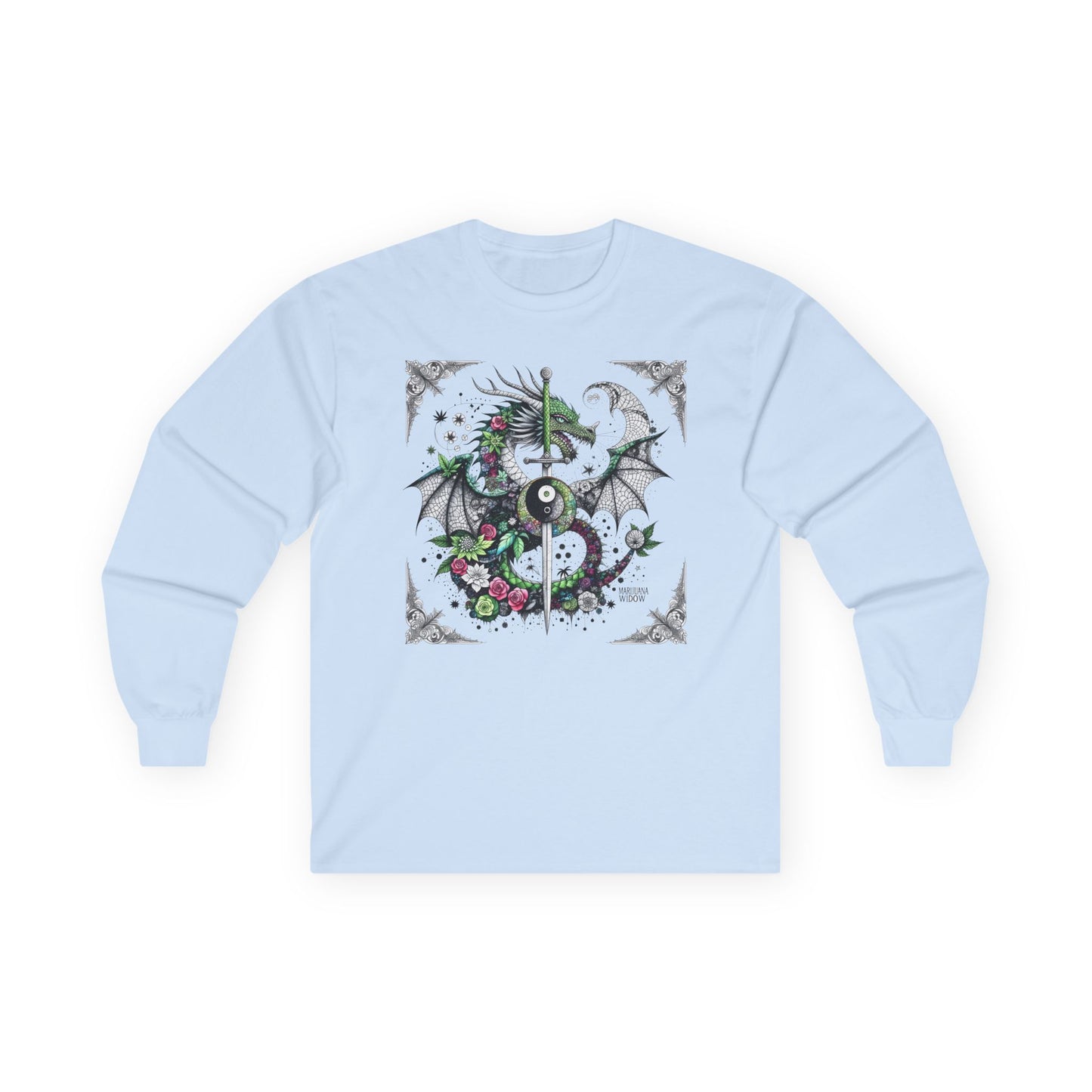Dragon Yin Yang Long Sleeve Tee — Gothic Floral Shirt