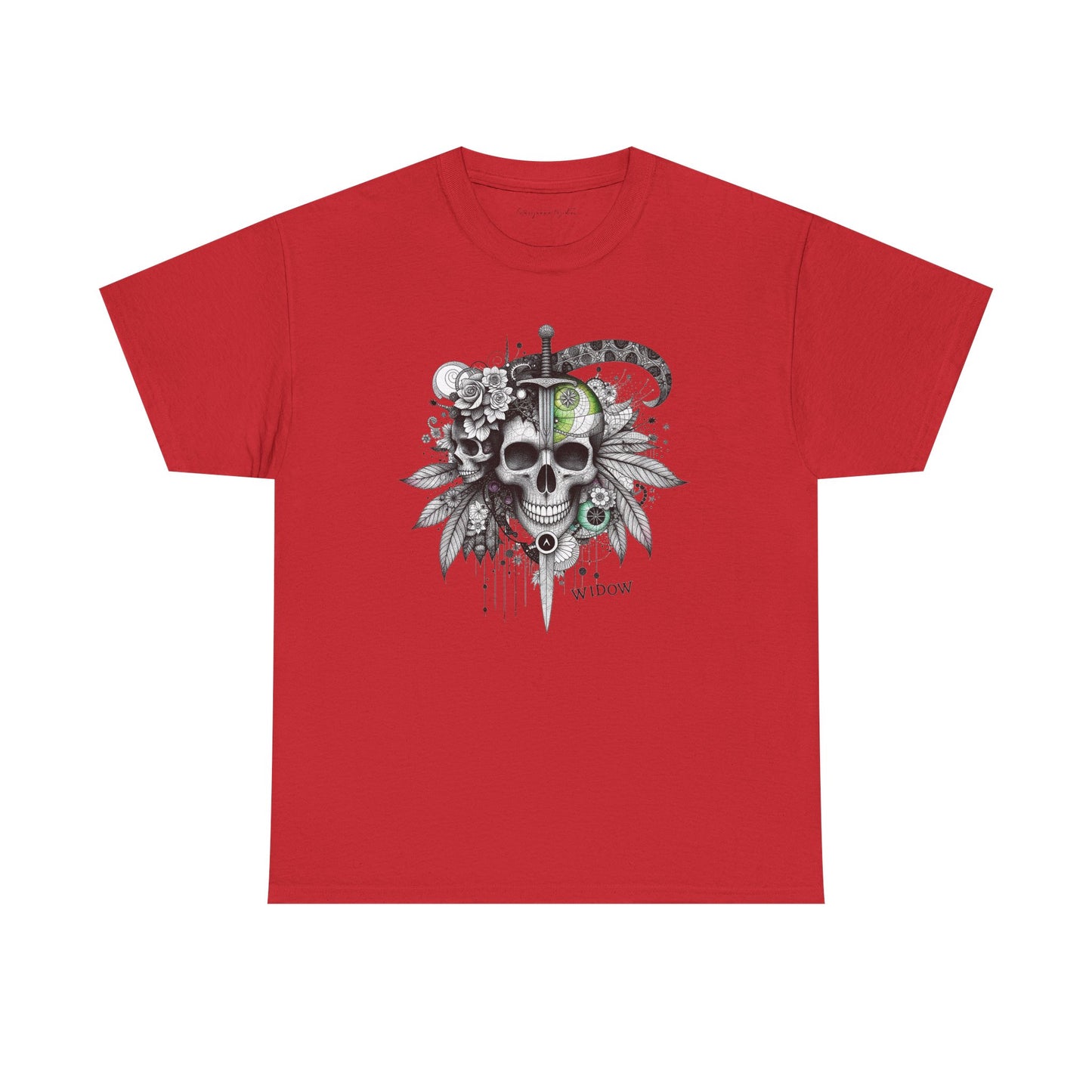 Outta My Mind - Skull Dagger Floral Tee — Gothic Skull Graphic Unisex T-Shirt