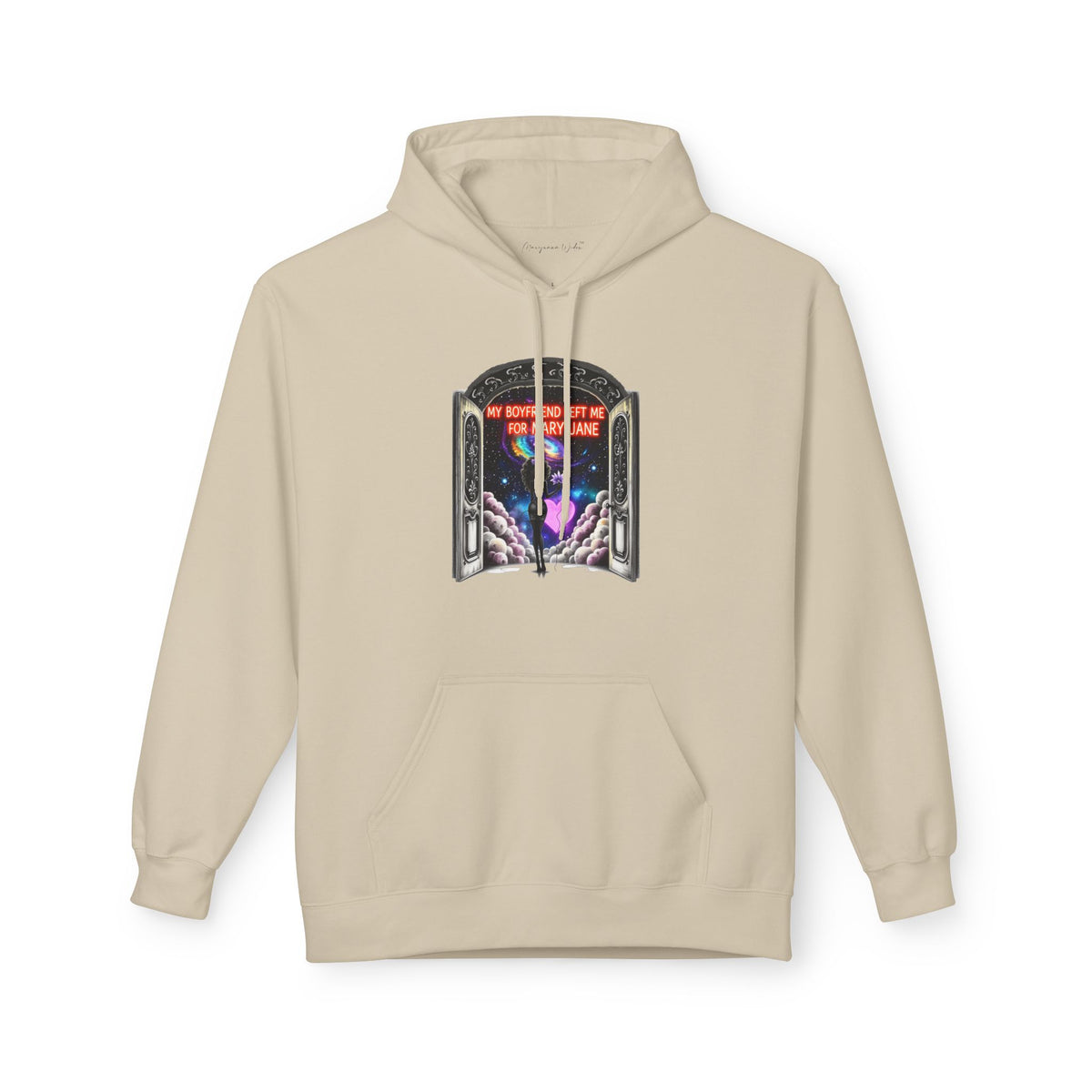 Mary Jane Galaxy Window Hoodie — "My Boyfriend Left Me For Mary Jane" Space Portal Graphic - Marijuana Widow