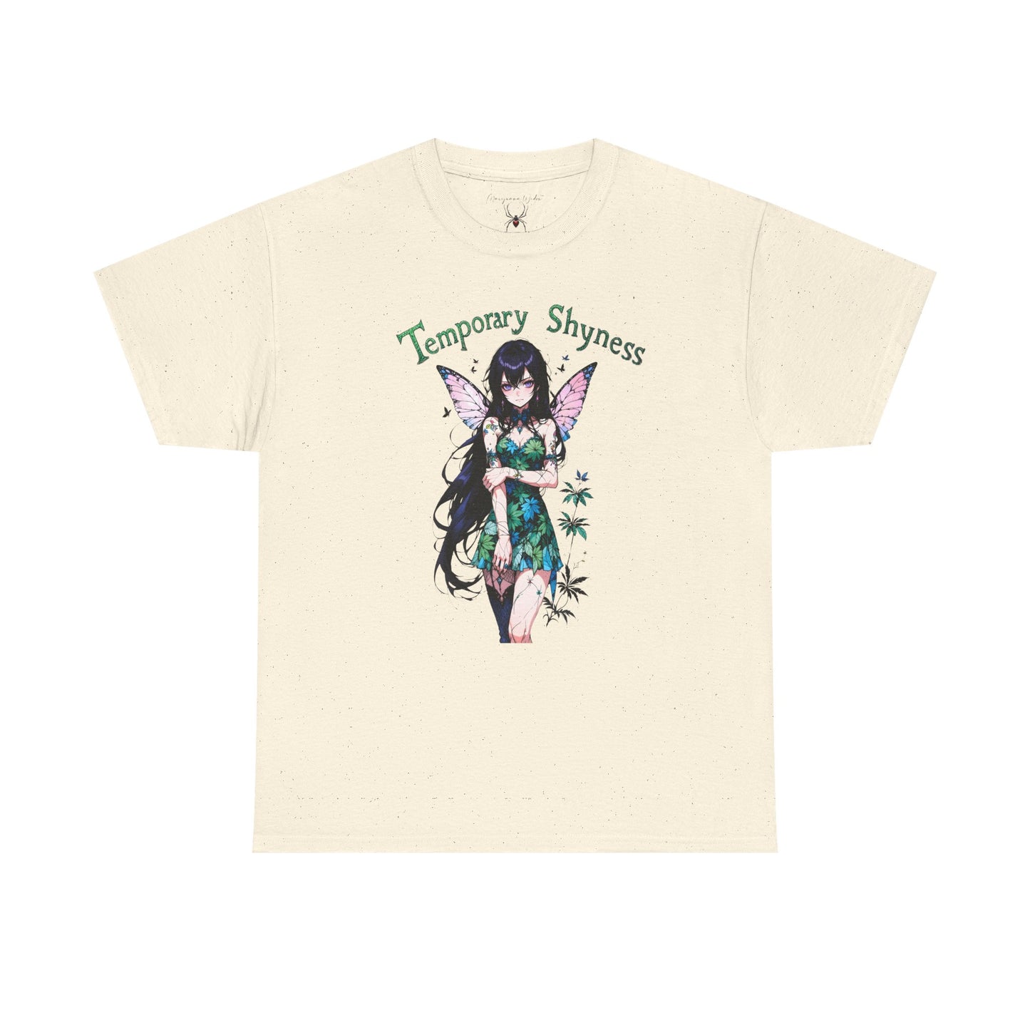 Fairy Anime T-Shirt — Temporary Shyness - Gothic Floral Winged Girl Graphic Tee - Unisex