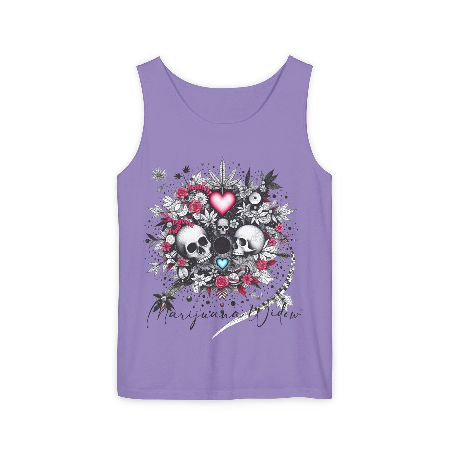 Skull & Roses Tank Top — Romantic Gothic Floral Graphic - Unisex Tank Top