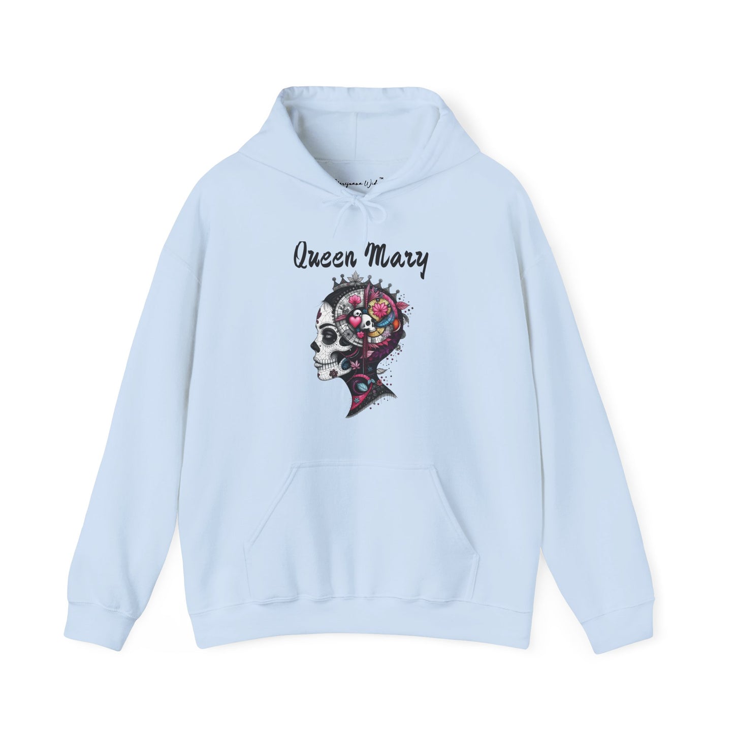 Queen Mary - Skull Floral Leaf Ying Yang Hoodie — Gothic Day of the Dead Style Sweatshirt