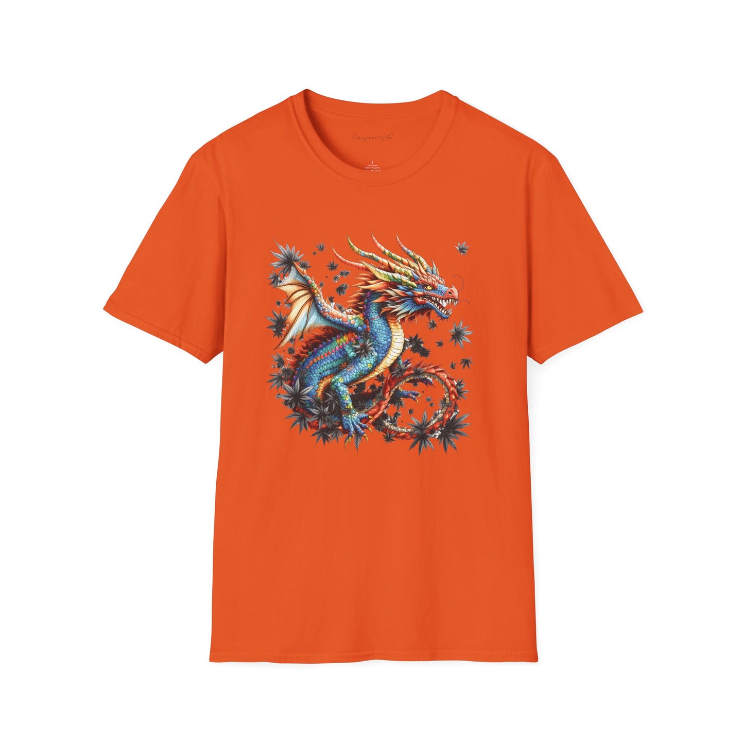 Dragon in Leaves Unisex T-Shirt — Colorful Dragon Graphic Tee
