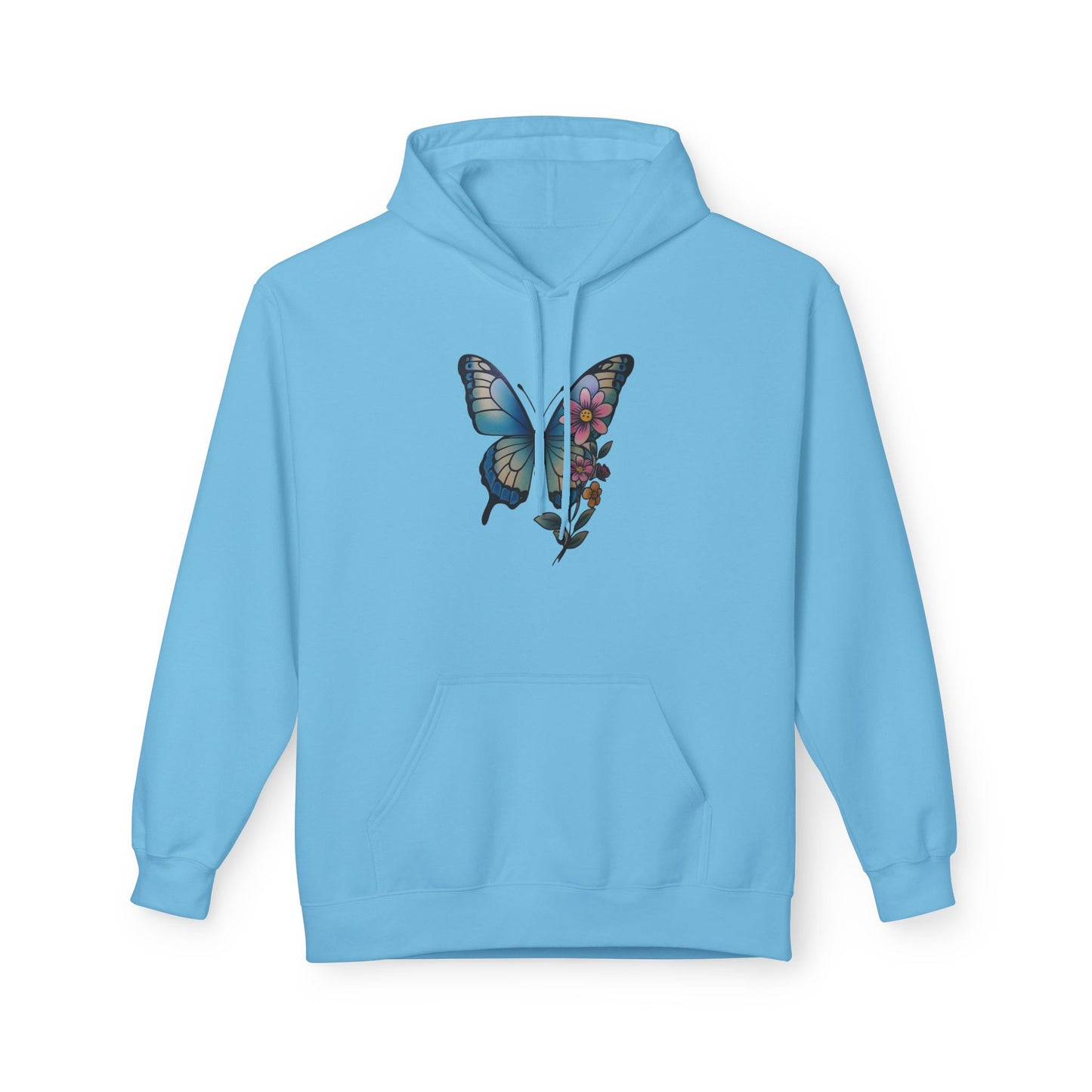 Butterfly Floral Hoodie — Women's Nature-Inspired Pullover