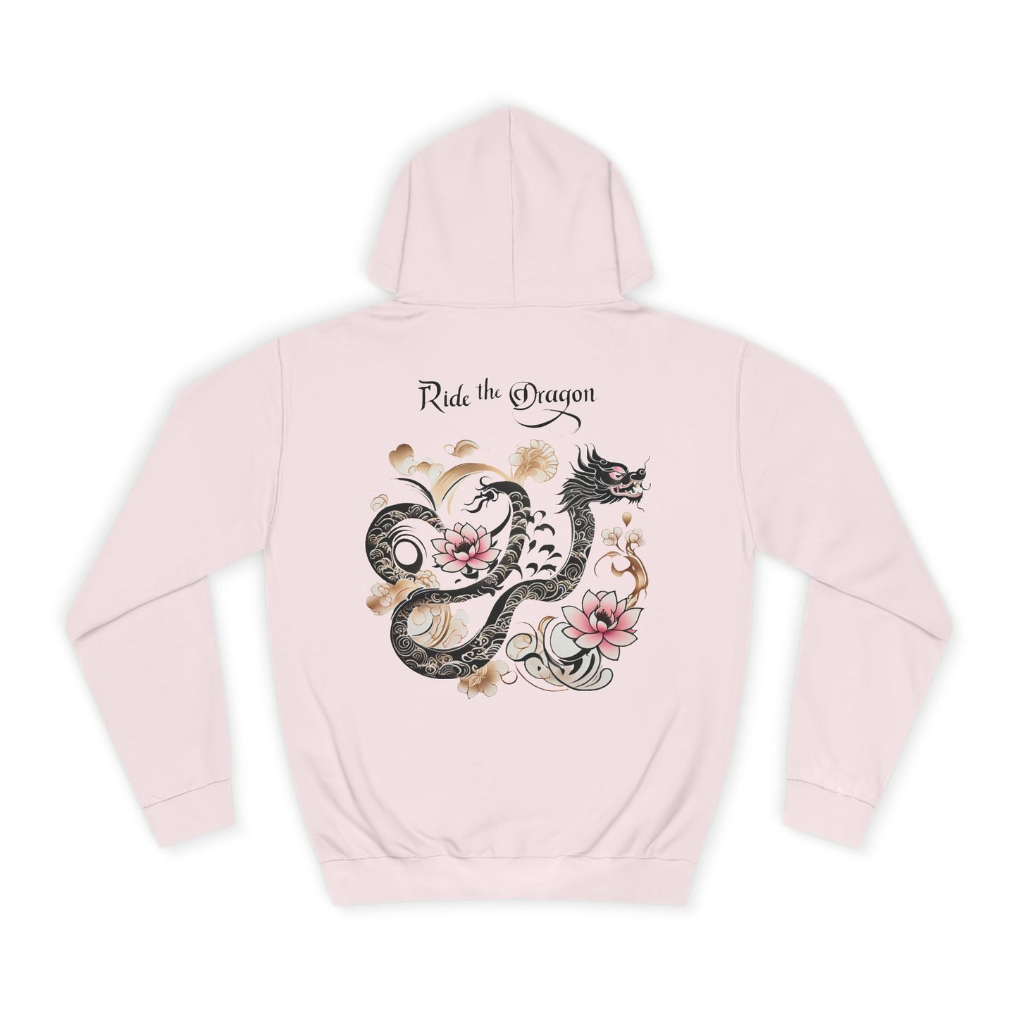 Ride the Dragon - Dragon Floral Hoodie - Japanese-Inspired Unisex Hoodie