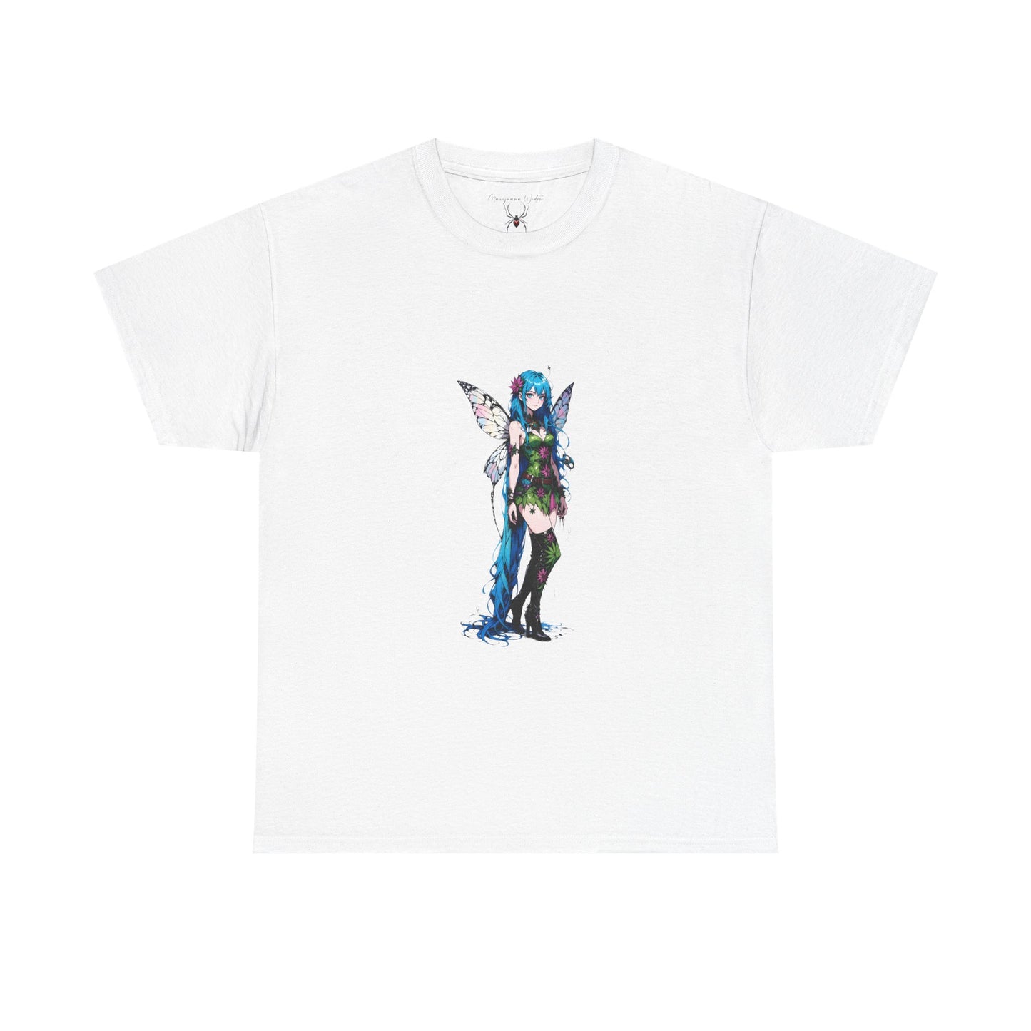 Fairy Anime Girl Graphic Tee — Blue Fantasy Illustration - Unisex T-Shirt