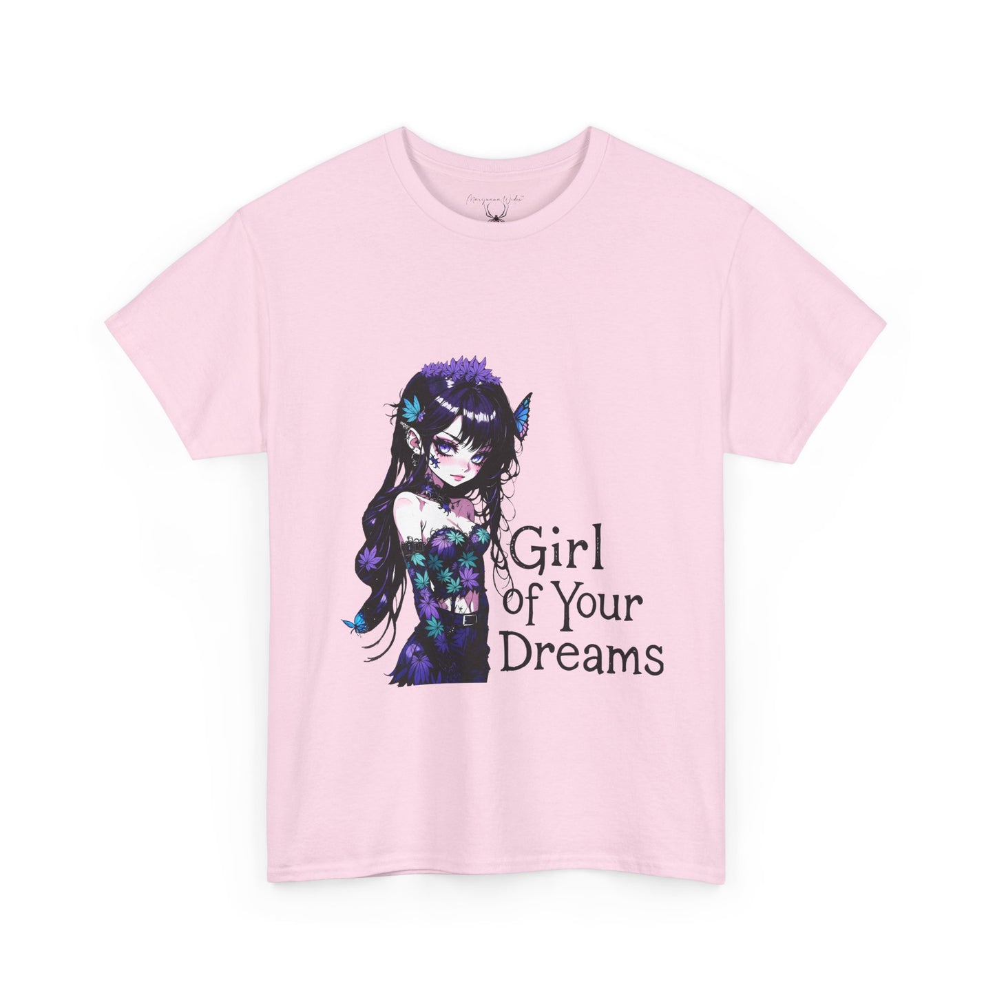Anime Fairy Girl Tee — Violet Floral Graphic T-Shirt - Unisex