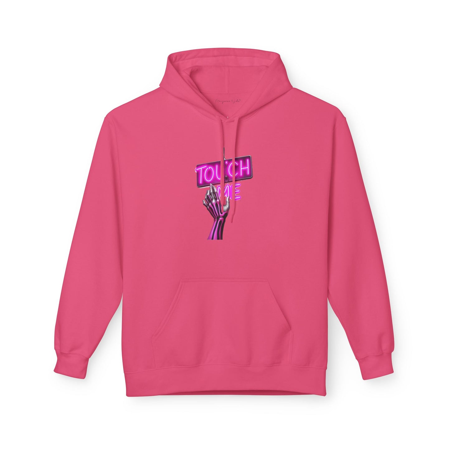 Touch Me Hoodie - Pink Neon Sign — Retro Pink Graphic Pullover
