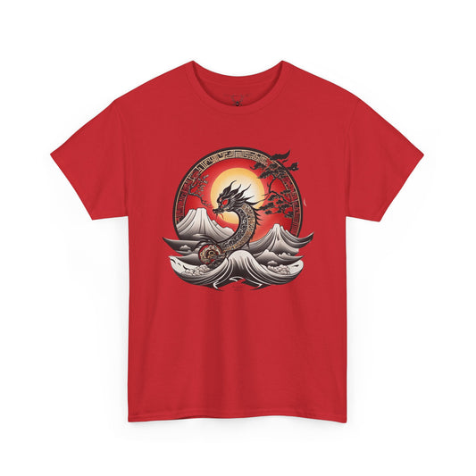 Dragon Rising — Sunset Waves Graphic Unisex T-Shirt