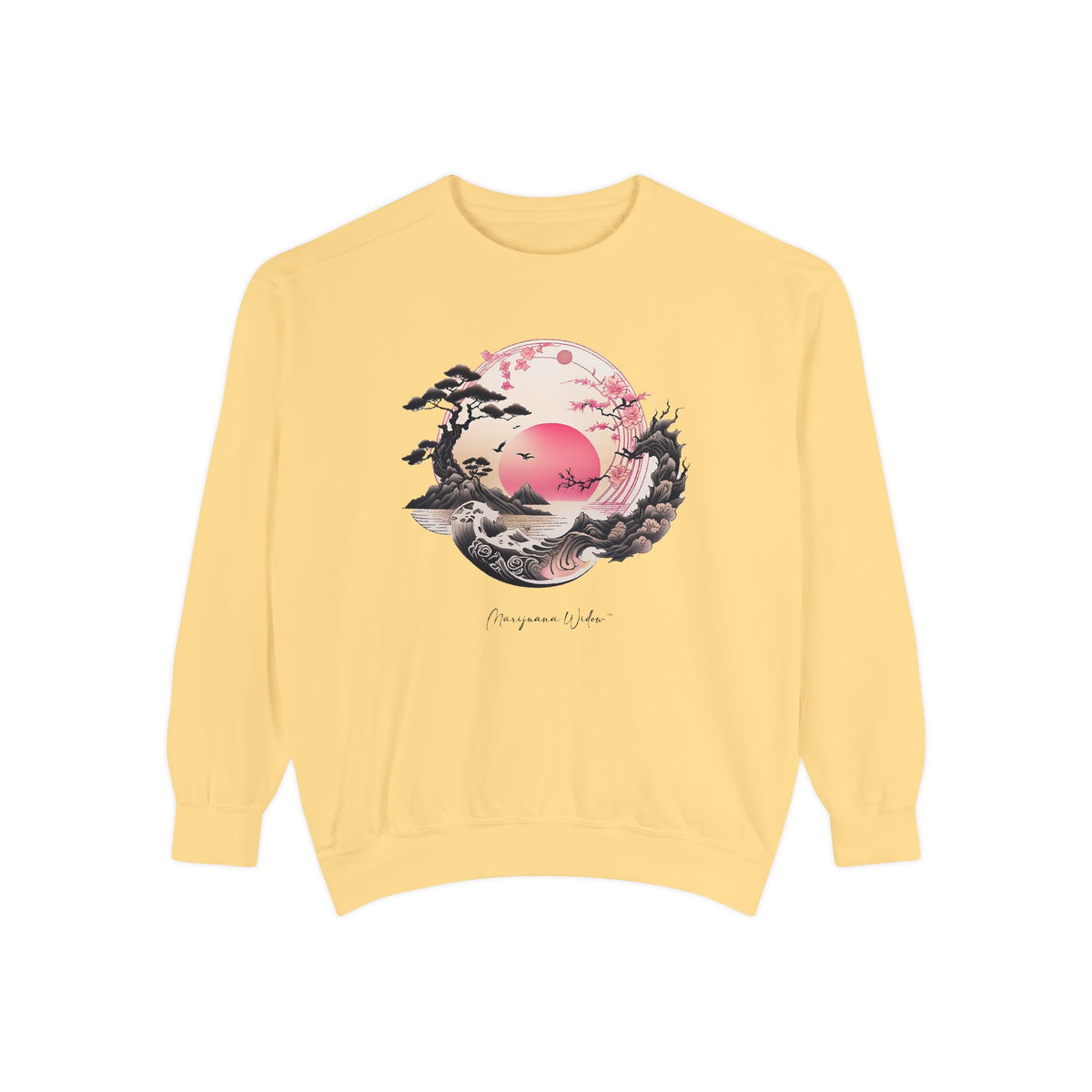Japanese Sunset Cherry Blossom Sweatshirt - Marijuana Widow