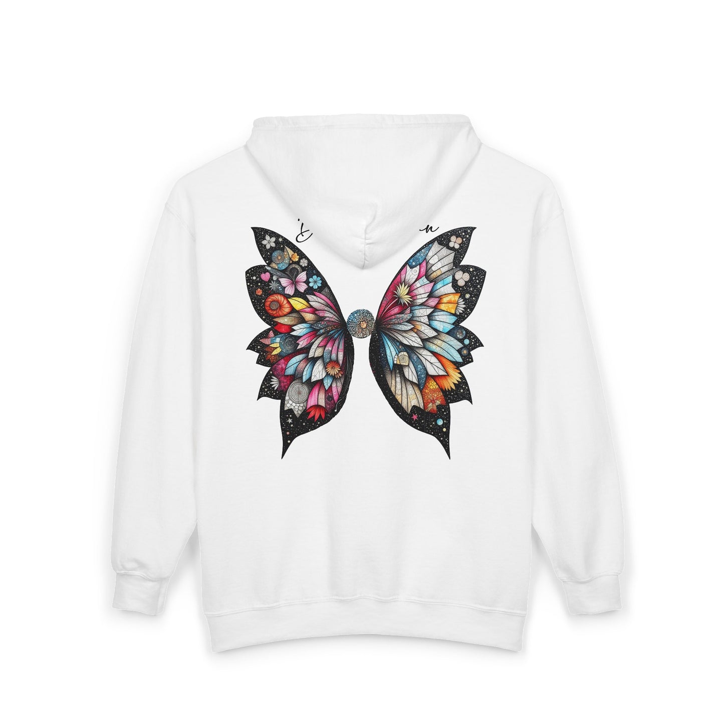 Fairy Butterfly Zip Hoodie - Dream Again - Full-Zip Unisex Sweatshirt