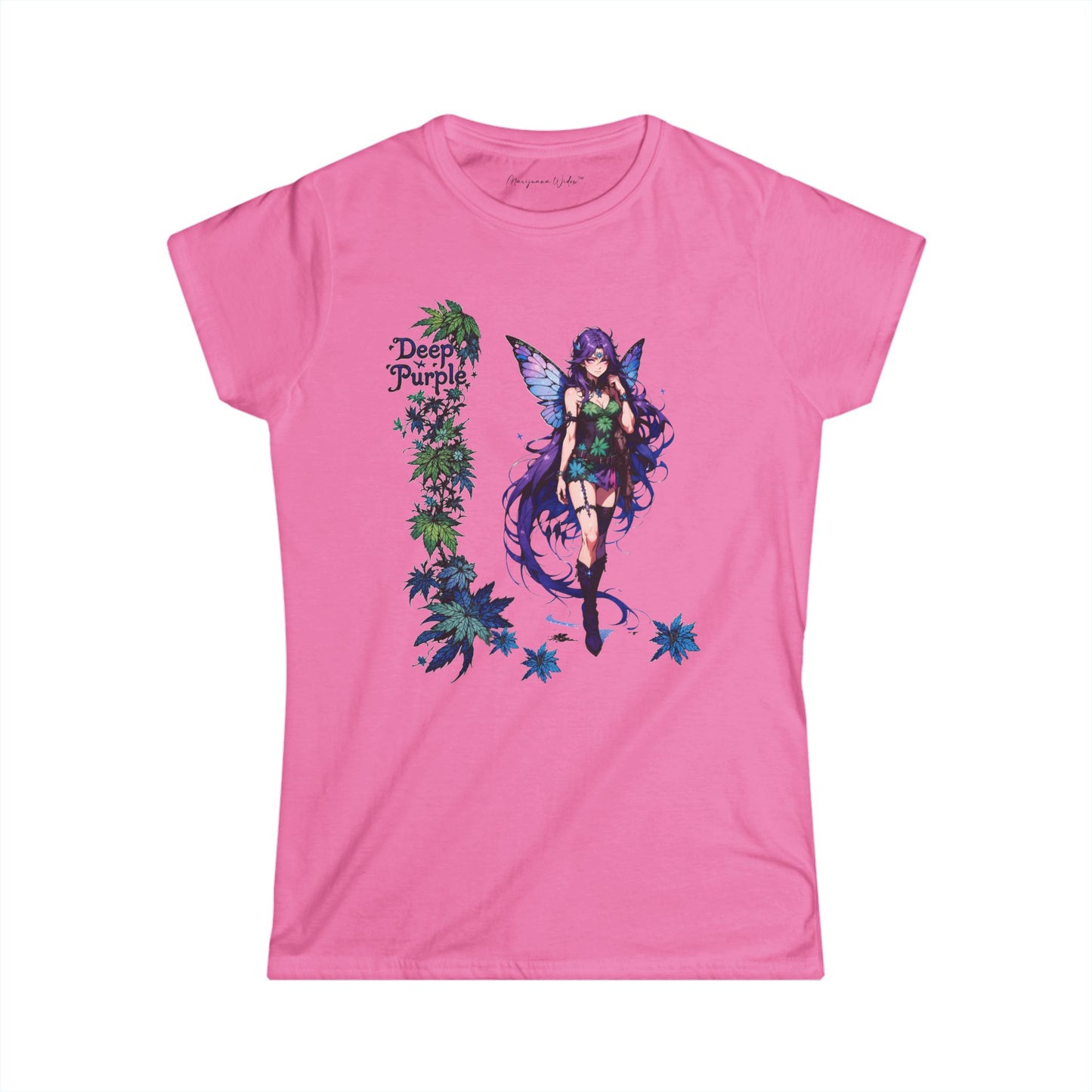 Deep Purple - Fairy Anime T-Shirt — Purple Winged Fairy Illustration