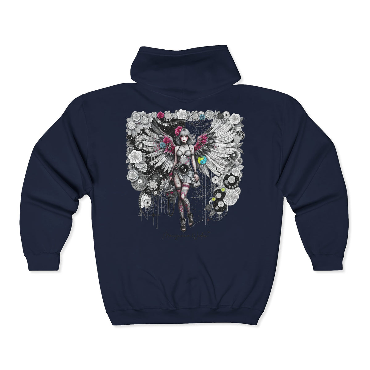Angel Wings - Just A Girl - Graphic Full-Zip Unisex Sweatshirt