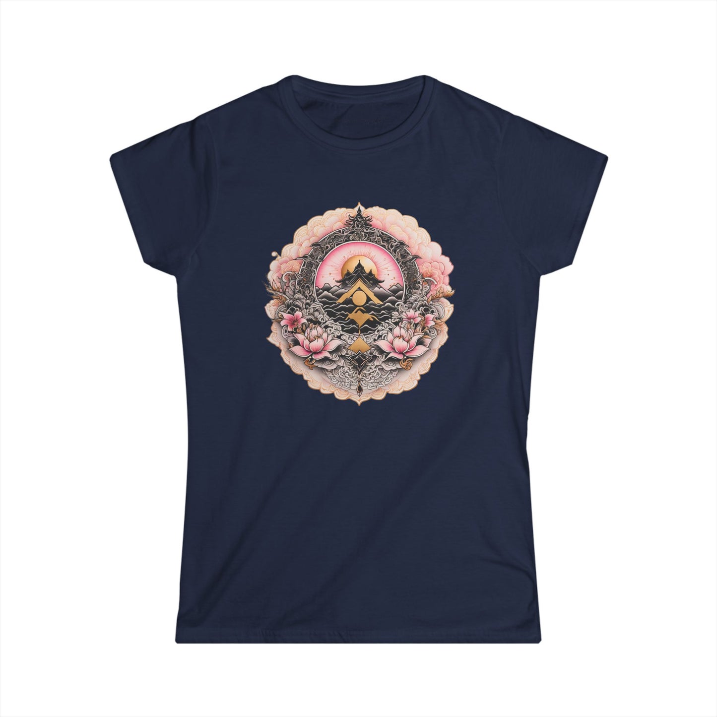 Tranquil Mountain Morning — Boho Sunrise Nature Graphic - Women's Tee