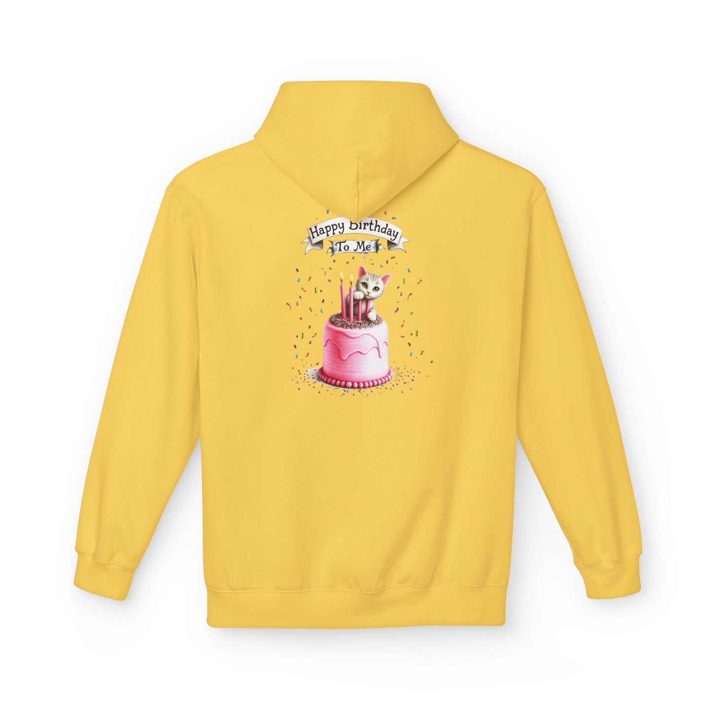 Fairy Butterfly - Happy Birthday to Me - Unisex Hoodie - Fairy and Cat with a Birthday Cake Sweatshirt