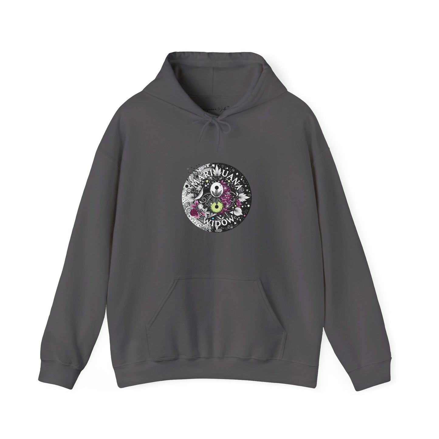 Angel Wings - Floral Skull Raven Hoodie — Gothic Boho Wings Pullover