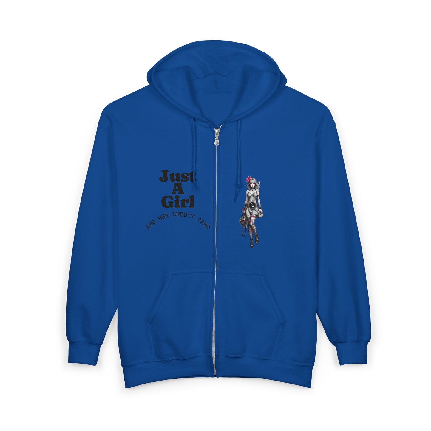 Angel Wings - Just A Girl - Graphic Full-Zip Hoodie