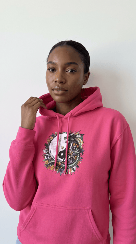 Dragon Flower - Moon & Floral Hoodie — Botanical Moon Phases Pullover