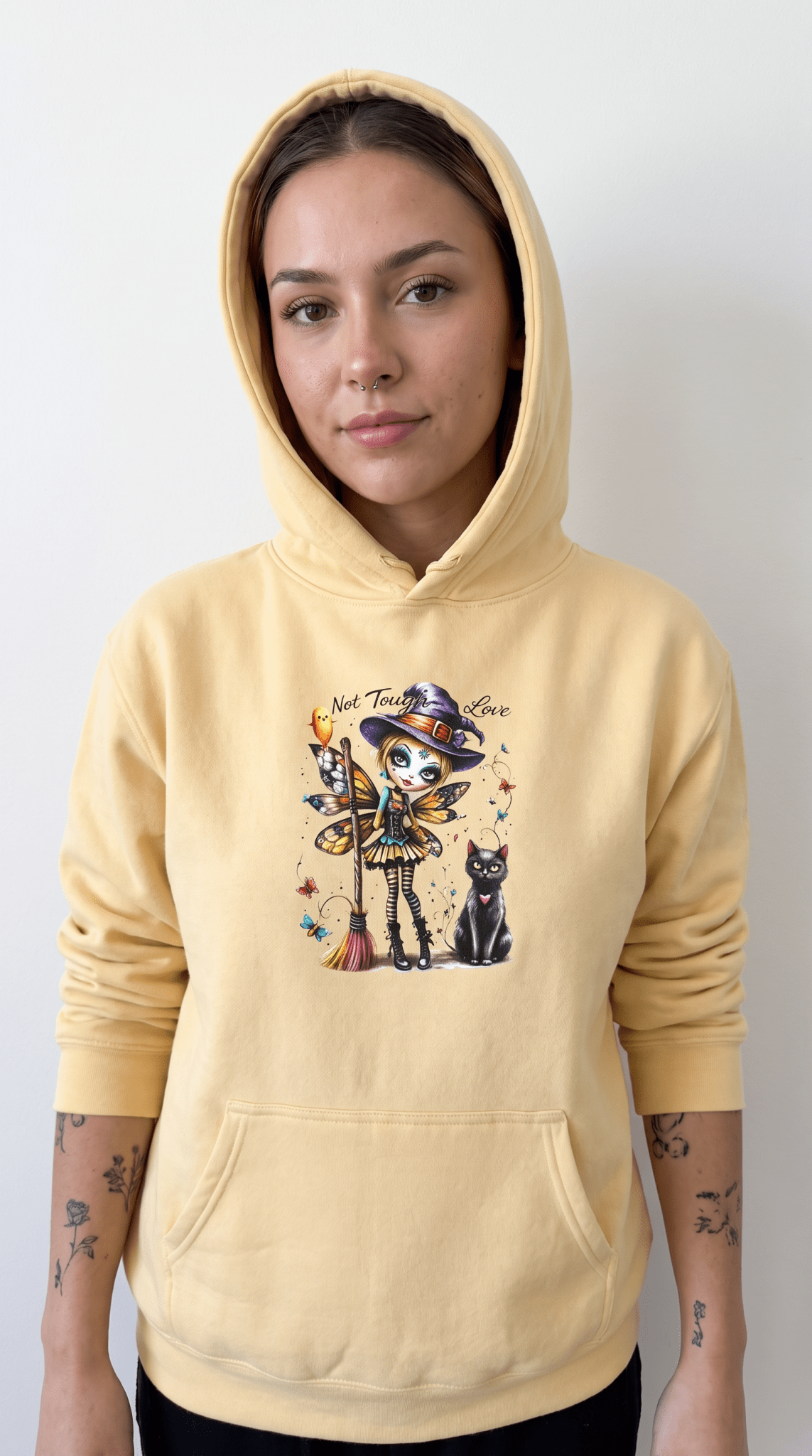 Halloween Fairy - Not Tonight Love - Cat Moonlit Forest Unisex Hoodie - Marijuana Widow