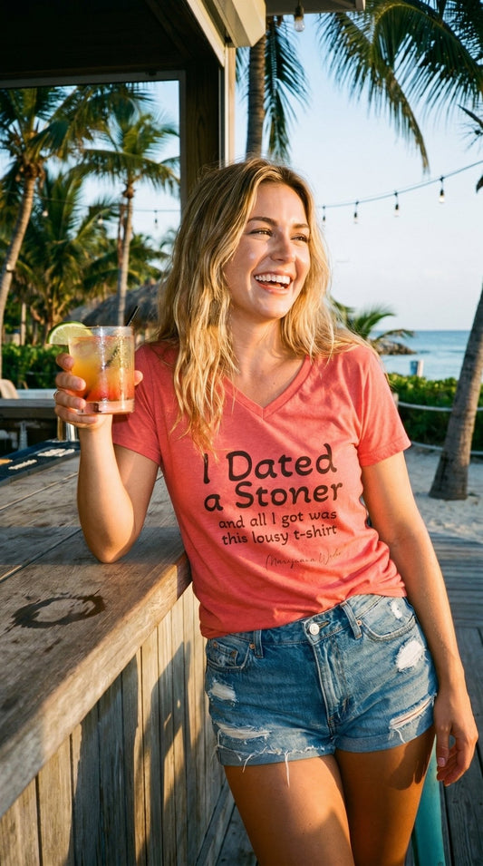 I Dated a Stoner and All I Got Was This Lousy T-Shirt - Ladies' V-Neck T-Shirt