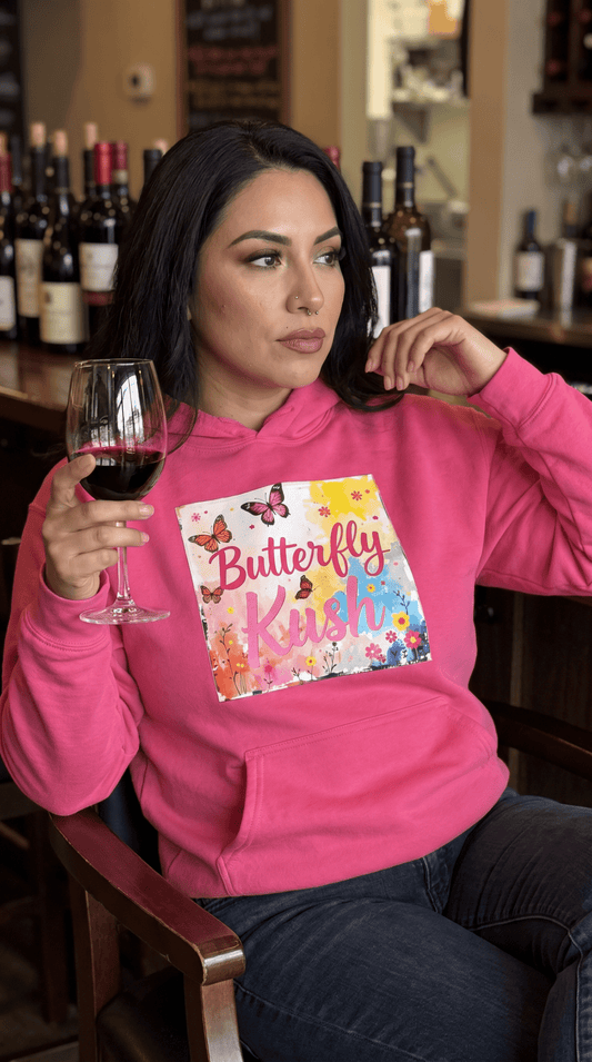 Butterfly Kush Hoodie - Floral Watercolor Comfort Unisex Sweatshirt