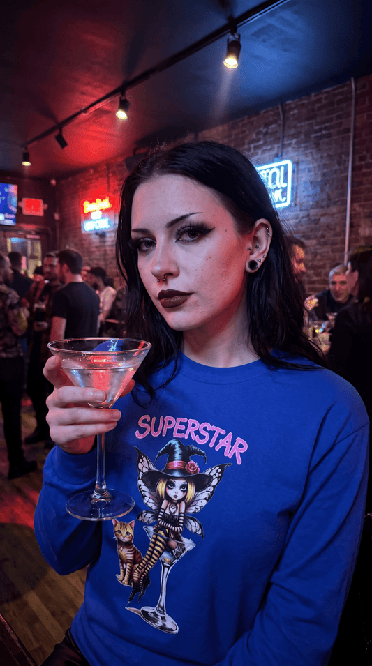 Halloween Fairy - Superstar - Fairy Witch and Cat - Unisex Long Sleeve Tee