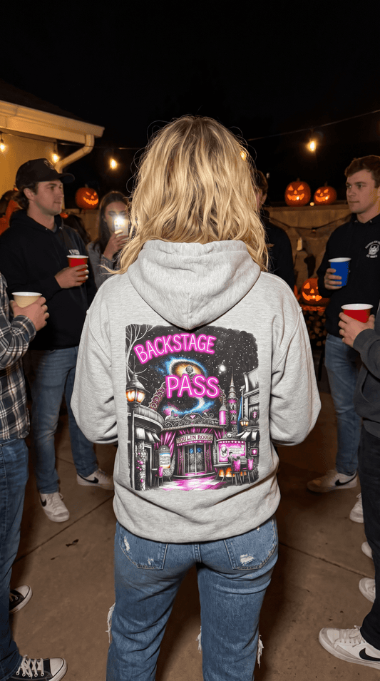 Backstage Pass Hoodie — Superstar Fairy - Neon Burlesque Theater Graphic Unisex Pullover