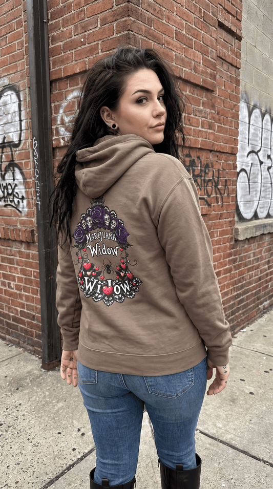 Queen of Hearts Hoodie - Spider Heart Drop Floral Sweatshirt Pullover - Marijuana Widow