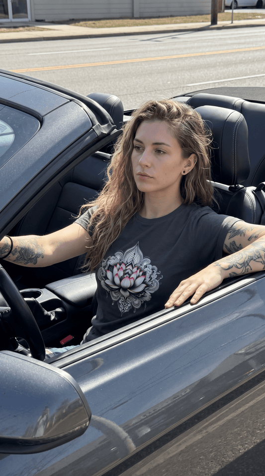 Lotus Mandala Women’s Tee — Pink Lotus Women's T-Shirt - Marijuana Widow