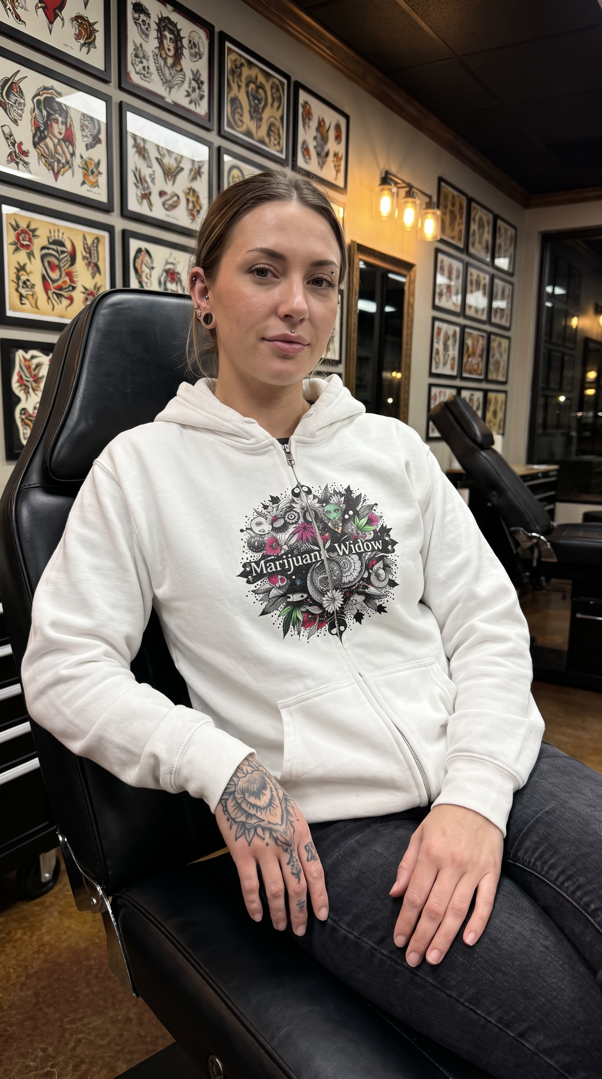 Angel Wings - Just A Girl - Graphic Full-Zip Unisex Sweatshirt