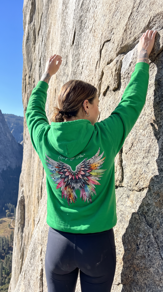 Angel Wings – Watercolor Feathered Wing Design - Full-Zip Hoodie Front and Back Graphic - Marijuana Widow