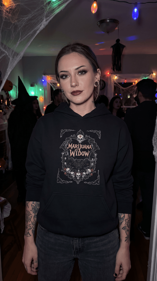 Marijuana Widow "Skull Collective" - Gothic Skull Hoodie - Unisex Pullover - Marijuana Widow