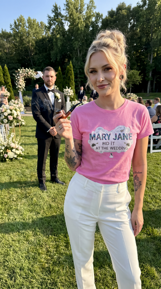Mary Jane Did It at the Wedding - Women's Tee - Marijuana Widow