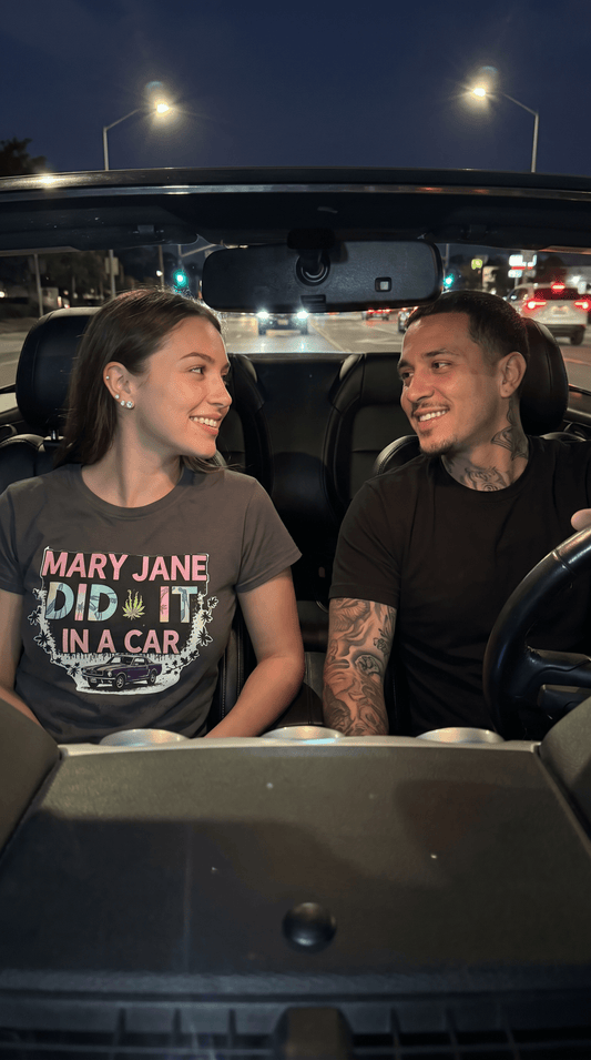 Mary Jane Did It in a Car - Women's Tee - Marijuana Widow