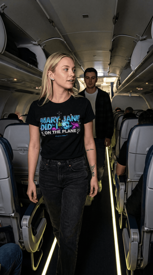 Mary Jane Did It on the Plane - Women's Tee - Marijuana Widow