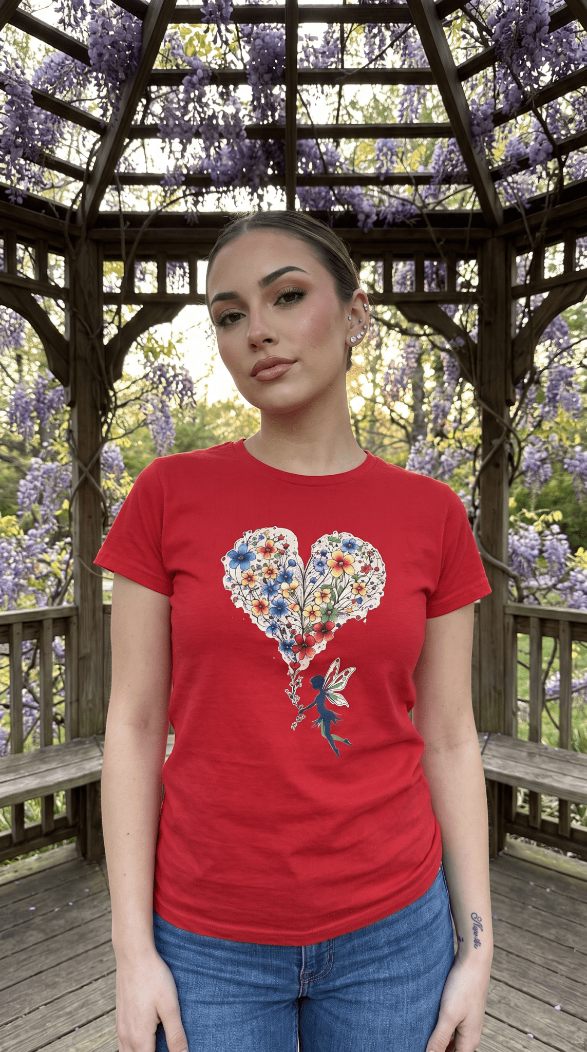 Floral Heart T-Shirt — Let Your Heart Bloom - Cute Watercolor Bouquet Heart - Women's White Softstyle Tee - Marijuana Widow