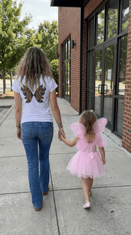 Fairy Friend - Fairy Butterfly - Floral Fairy Wings Tee — Women's Graphic T-Shirt - Marijuana Widow