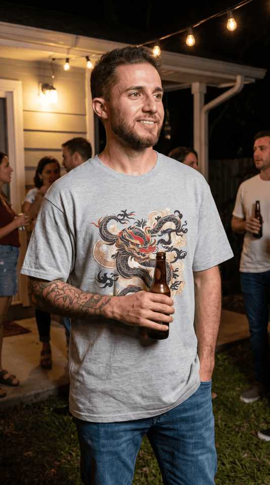 Smoking Dragon — Vintage Red & Black Dragon Unisex T-Shirt - Marijuana Widow