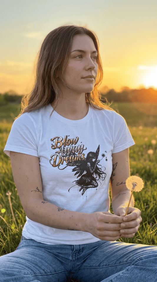 Dandelion Fairy Silhouette T-Shirt - Blow Away Dreams - Women's T-shirt - Marijuana Widow
