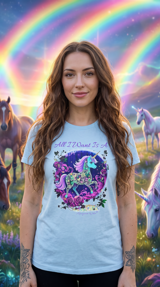 All I Want Is a Unicorn (Pink) — Women's Tee - Marijuana Widow