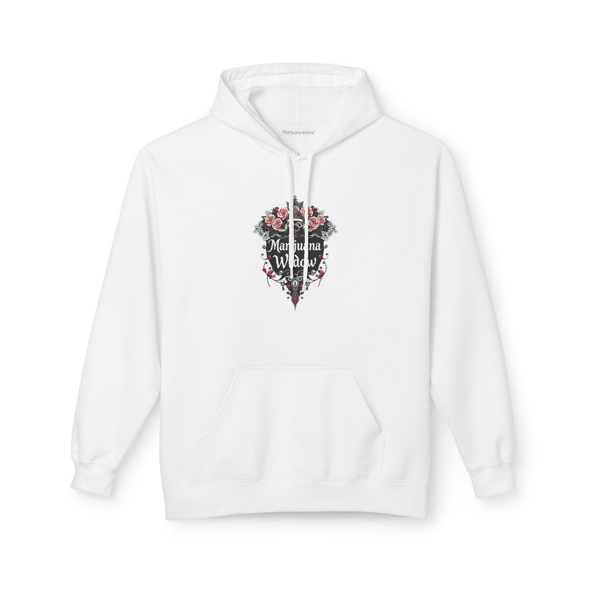Marijuana Widow "Unlock My Heart" Hoodie - Pink Rose Covered Secret Lock Adorned with Skulls