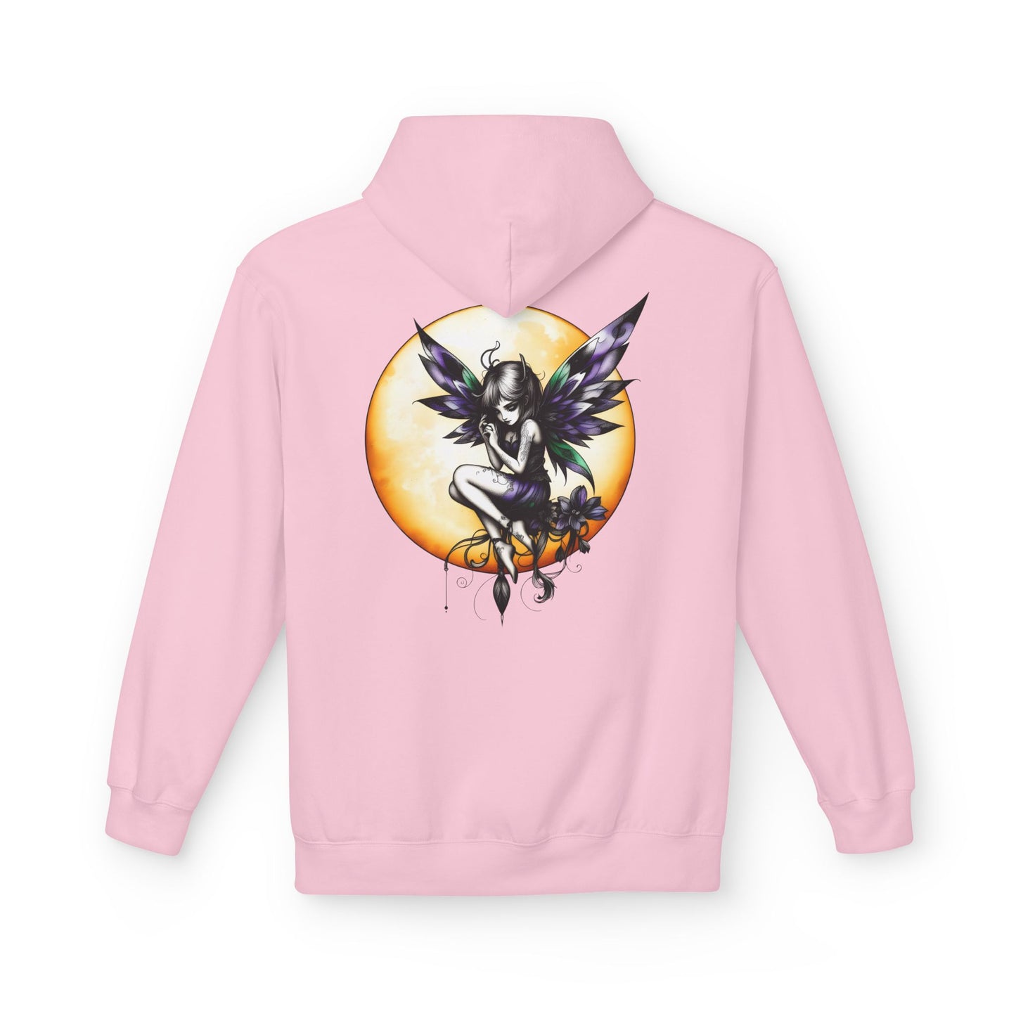 Fairy Moon Hoodie — Girl in the Moon - Fantasy Fairy with Crescent Moon Graphic