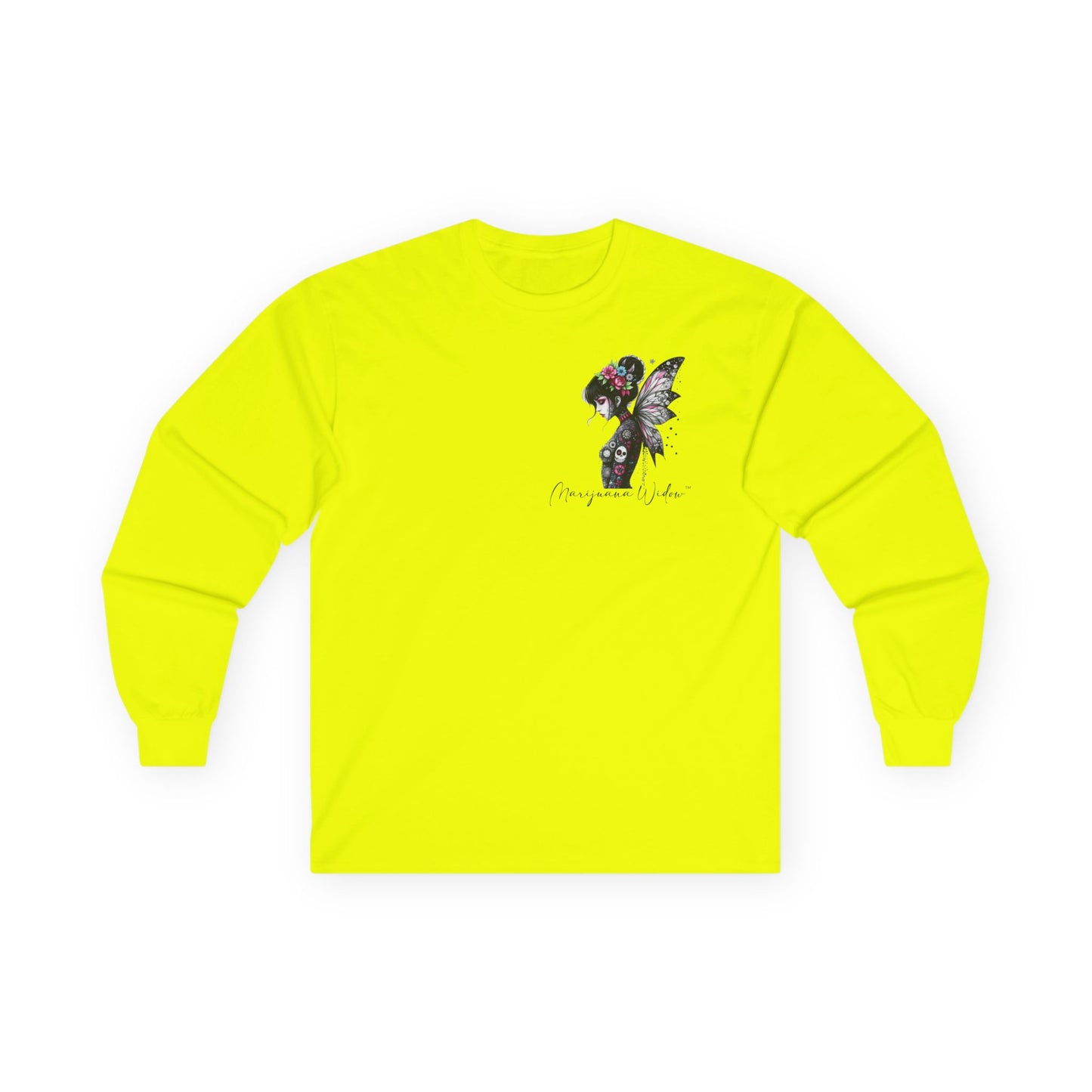 Wing and a Prayer - Fairy Butterfly Wings Long Sleeve Tee — Floral Gothic Butterfly Graphic