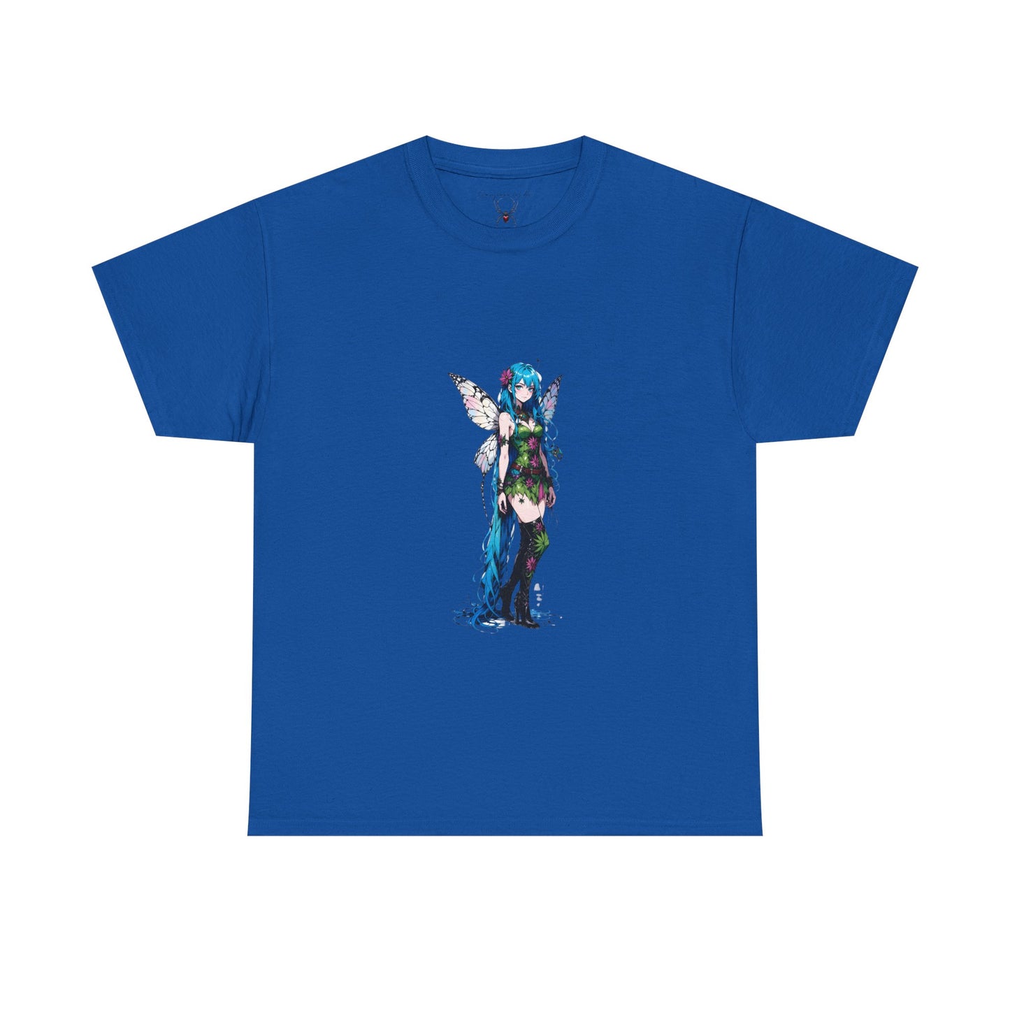 Fairy Anime Girl Graphic Tee — Blue Fantasy Illustration - Unisex T-Shirt