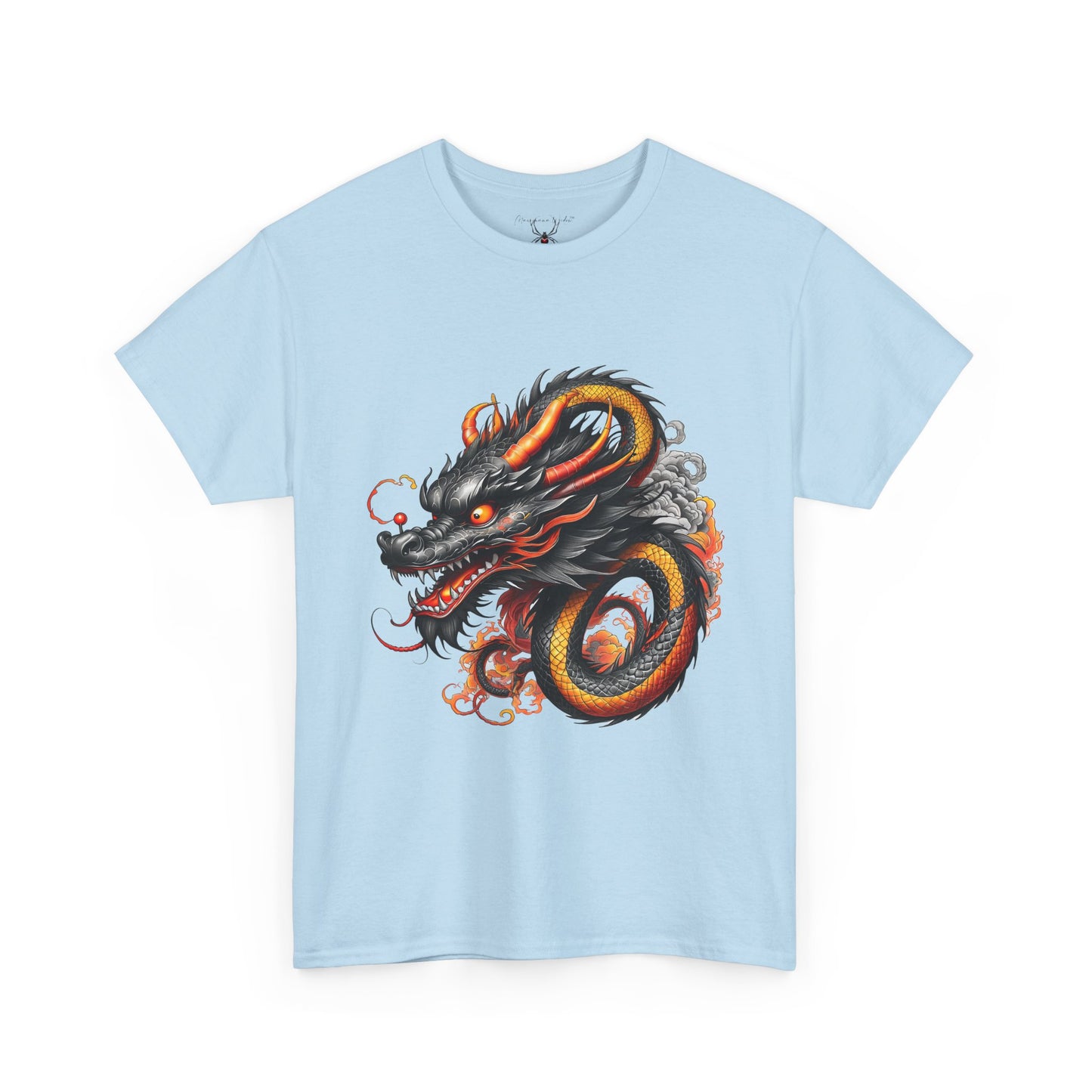 Dragon Head Graphic Tee - Fiery Asian Mythology Design - Unisex T-Shirt