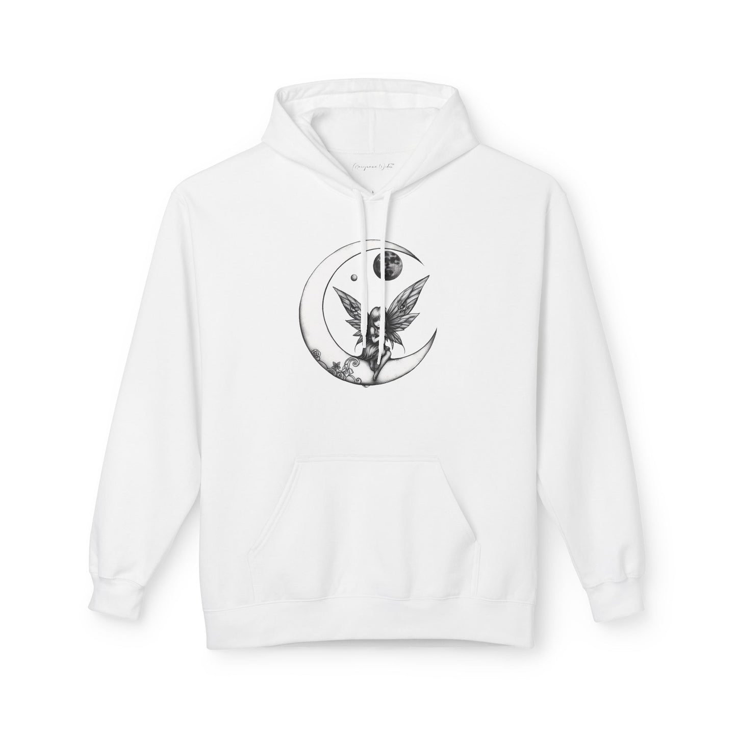 Fairy Moon Hoodie — Girl in the Moon - Fantasy Fairy with Crescent Moon Graphic