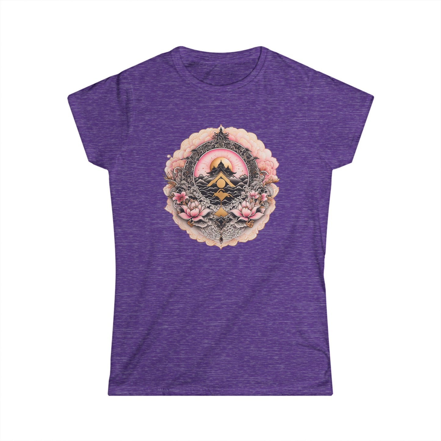 Tranquil Mountain Morning — Boho Sunrise Nature Graphic - Women's Tee