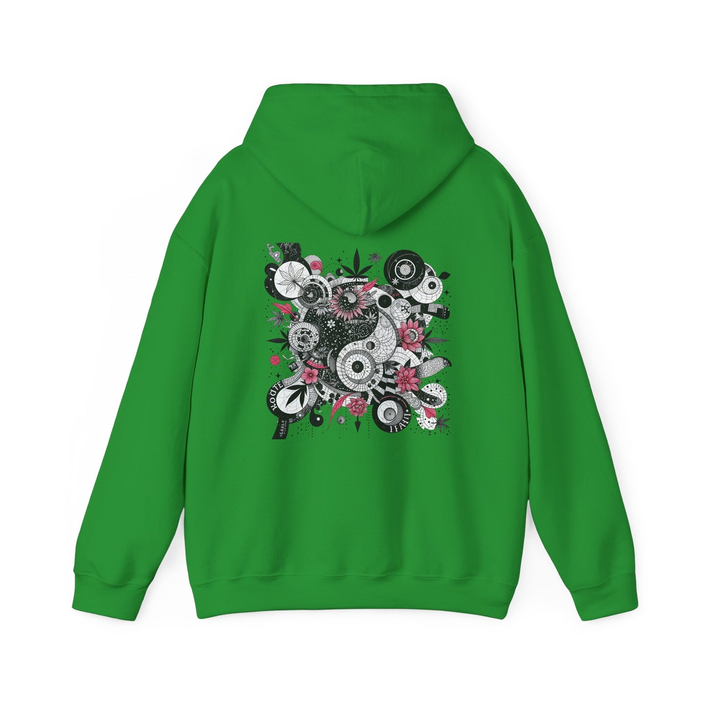 Queen Mary - Skull Floral Leaf Ying Yang Hoodie — Gothic Day of the Dead Style Sweatshirt